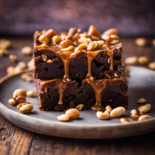 BROWNIE Chocolat, caramel & cacahuètes