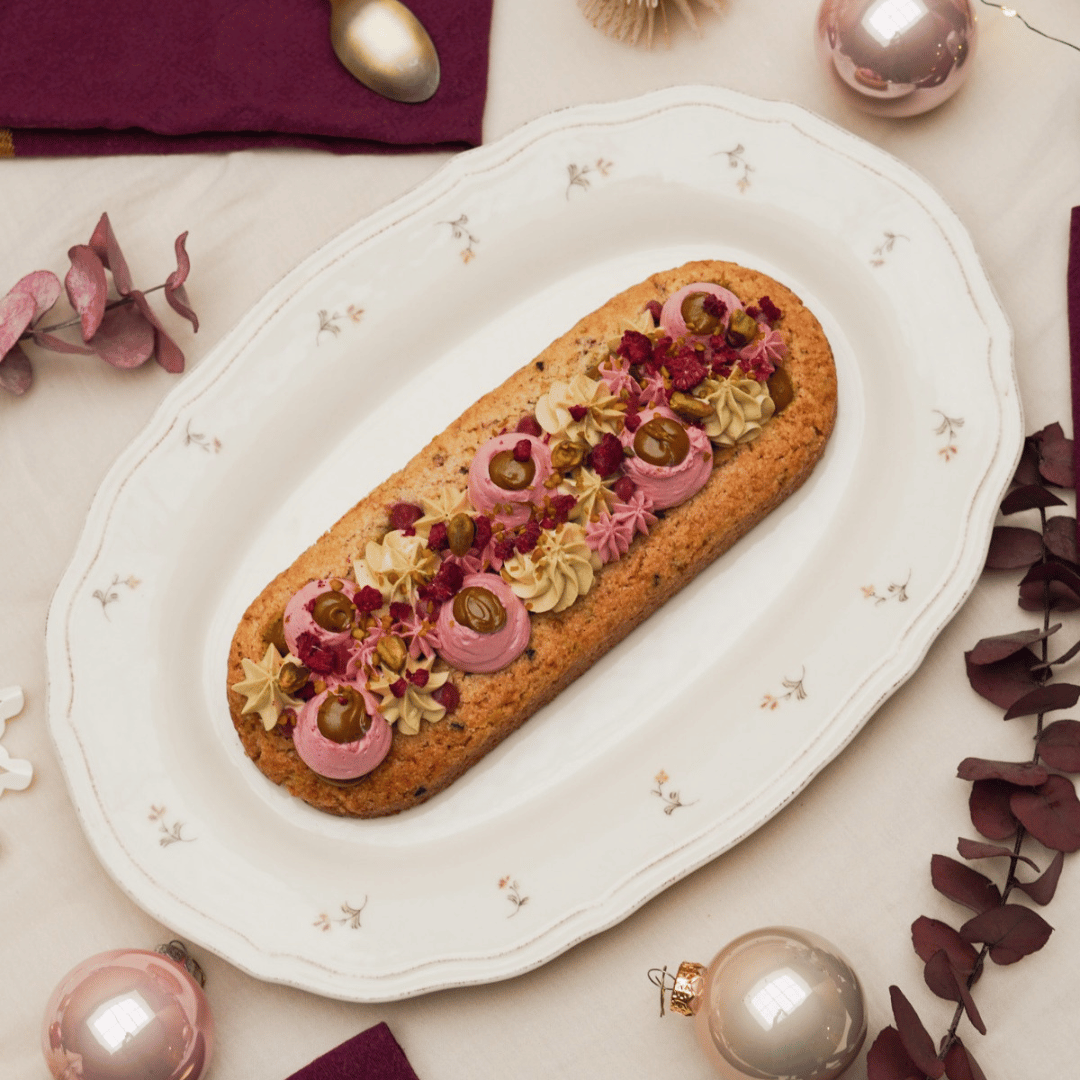 COOKIE Bûche “Framboise & Pistache” – Végétal